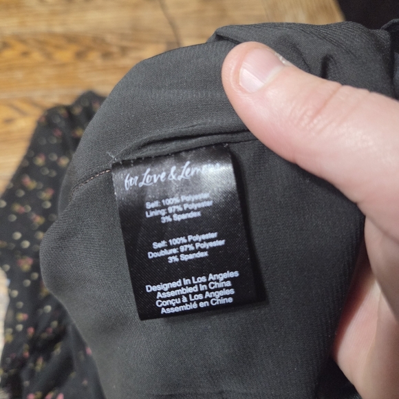 For Love and Lemons Julianna Mini Black Dress Backless Floral Blouse Size 1X - Picture 4 of 5